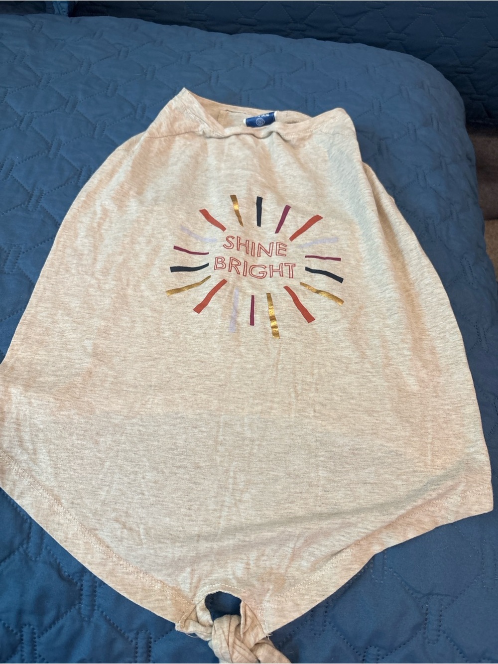 Top Paw Cream Dog Tank with Colorful 'Shine Bright' Graphic